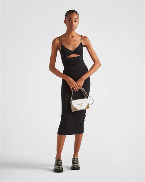 prada jersey dress|prada sleeveless dress.